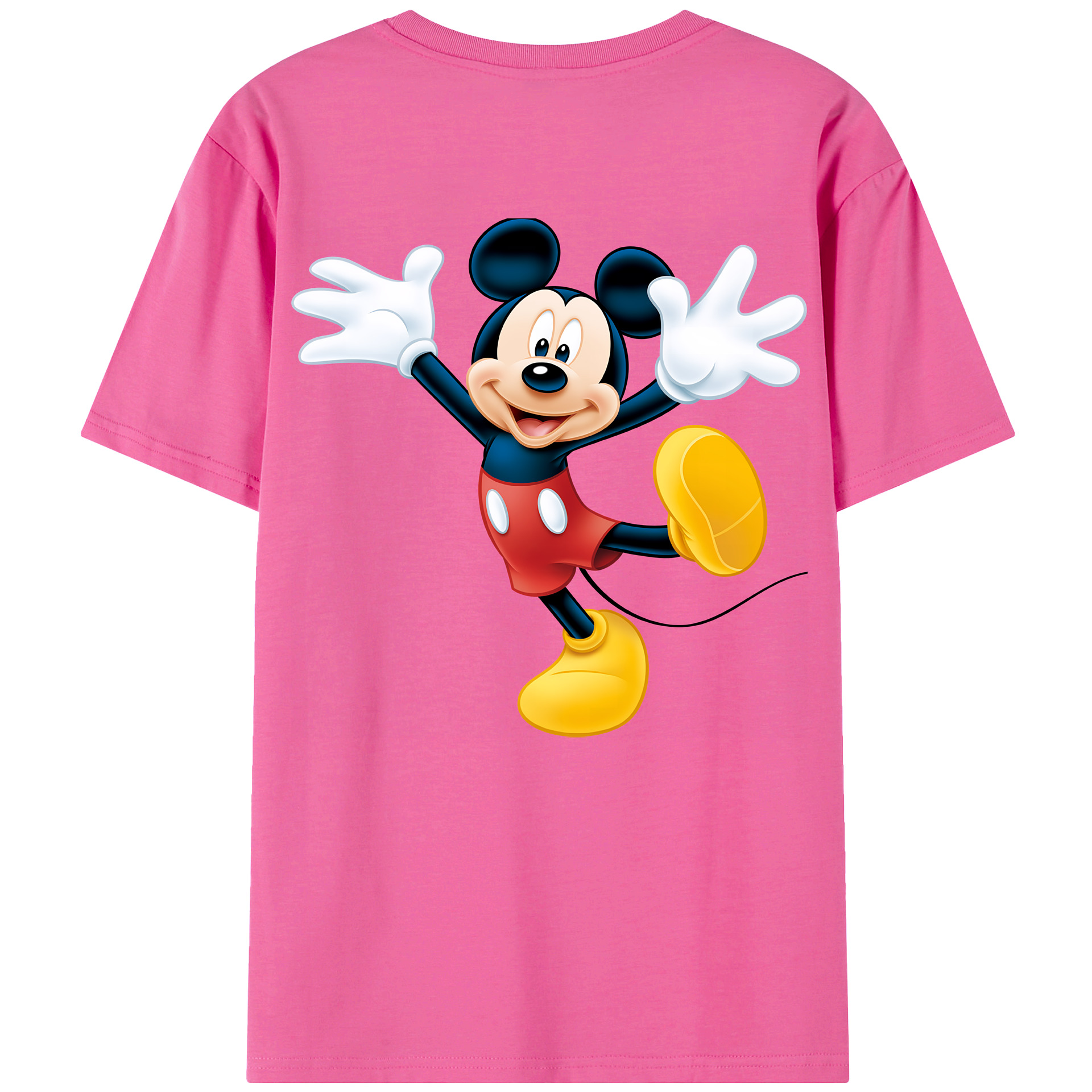 ミッキーマウス Mickey Mouse レディース半袖Tシャツ(バックプリント)